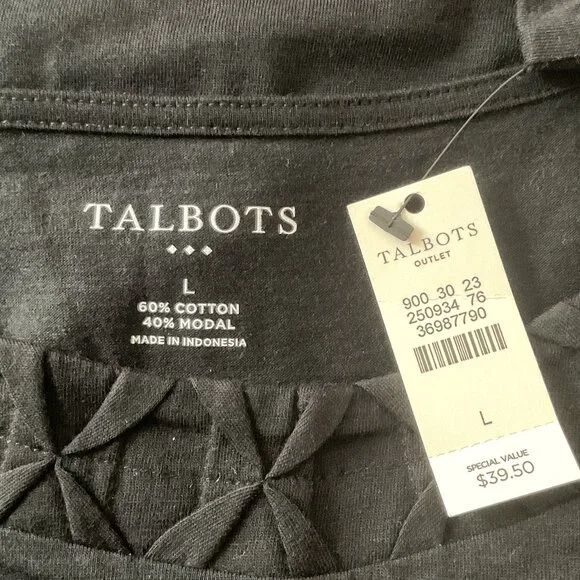 NWT Talbots Misses Large Longsleeve Tee - Picture 4 of 4